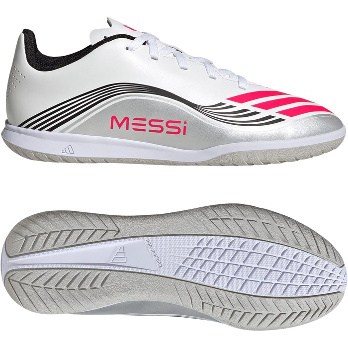 Дитячі футбольні бутси Adidas F50 Messi Club Indoor для залу, розмір 5, білі