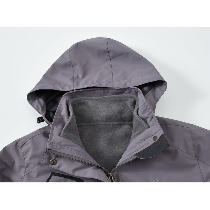 Жіноча 3-в-1 куртка Ysento: тепла флісова куртка, водонепроникна, вітронепроникна, функціональна, софтшелл знімною капюшоном (Сірий, S)