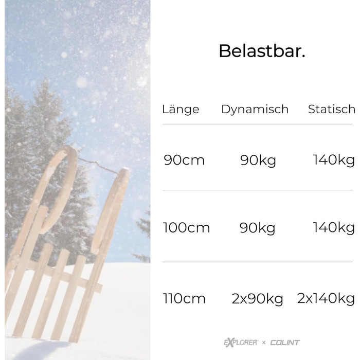 Дитячі санки Explorer Colint Davos з дерева, комплект: з мотузкою або зі спинкою та мотузкою, червоні або сині