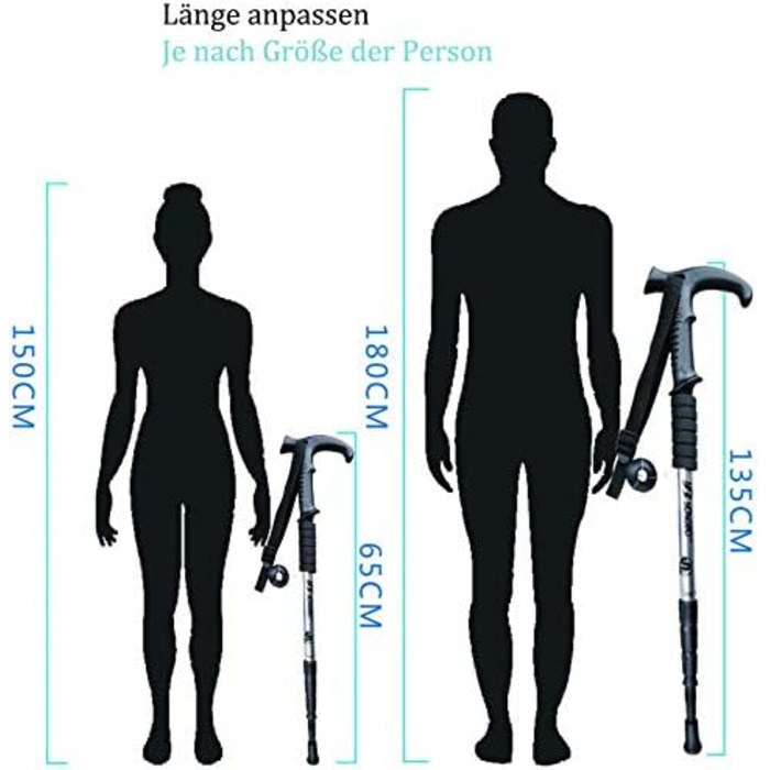 Трекінгові палиці ANGNYA з антивібраційною системою, телескопічні, легкі, для піших прогулянок, кемпінгу, гір