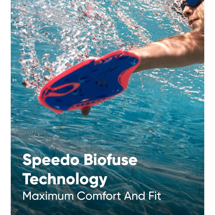 Лопатки для плавання Speedo Biofuse Power, сині/помаранчеві