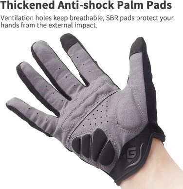 Велосипедні рукавички Vollfinger для чоловіків та жінок з сенсорним екраном, MTB, з гелевою підкладкою, чорні