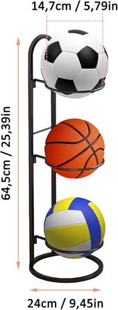 Стенд для зберігання м'ячів: баскетбол, футбол, волейбол (3 яруси)