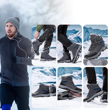 Чоловічі зимові чоботи Frysen, водонепроникні, утеплені, для міста та трекінгу, розмір 39-47 EU, сірий (43 EU)