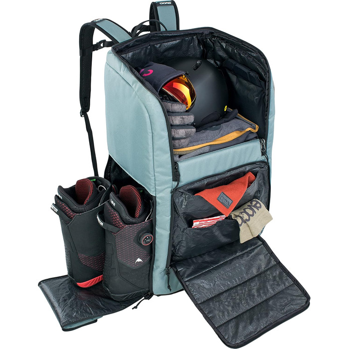 Рюкзак EVOC Gear 60л/90л для сноуборду та лиж, багатофункціональний, 2 основні відділення, бічна кишеня на блискавці, ергономічні лямки, посилене дно