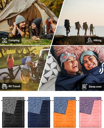 Спальний мішок Outdoor Sportneer для 2 осіб, 3 сезони, 220x150 см, 2.75 кг з подушками, дорослий, блакитний