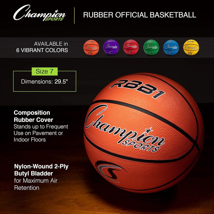 Champion Sports RBB4 Баскетбольний м'яч з гуми для вулиці, 28,5 дюйма, для досвідчених гравців