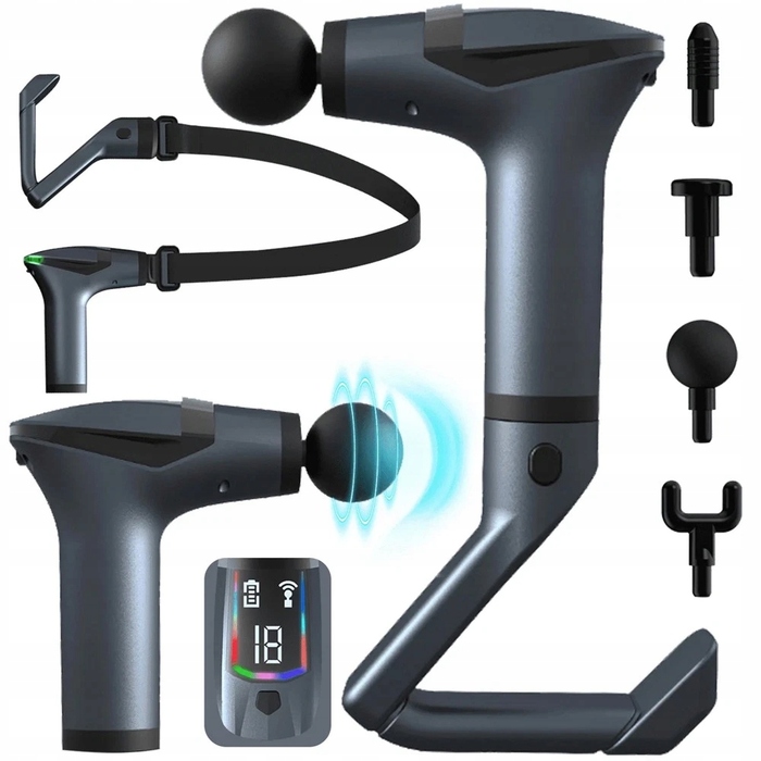 Перкусійний масажер Massage Gun Pro — LCD-масажер для спини, стоп та всього тіла