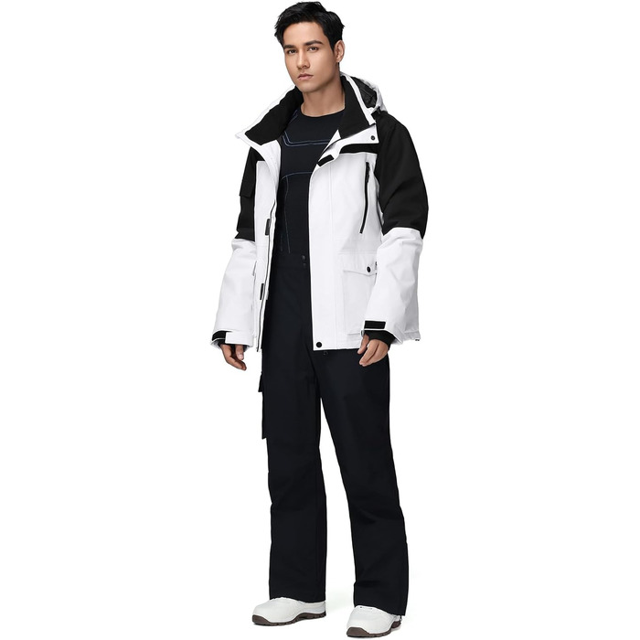 Комплект гірськолижний чоловічий HOTIAN: куртка та штани. Теплий, водонепроникний, вітронепроникний костюм для сноуборду та гірськолижного спорту. Розмір M. HB+BK