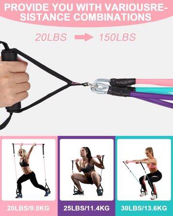 Набір для фітнесу та пілатесу з еластичними стрічками (6 шт.)