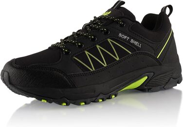 Туфлі для хайкінгу/трекінгу для жінок та чоловіків, Softshell, Trail Running, чорний, зелений (46 EU)