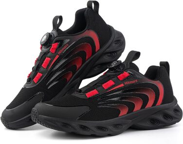 Чоловічі кросівки Hitmars для бігу та занять спортом. Зручні, з амортизацією, для вулиці та фітнесу. Розміри EU 39-47, кольори: чорний, червоний. Модель J01 44 EU