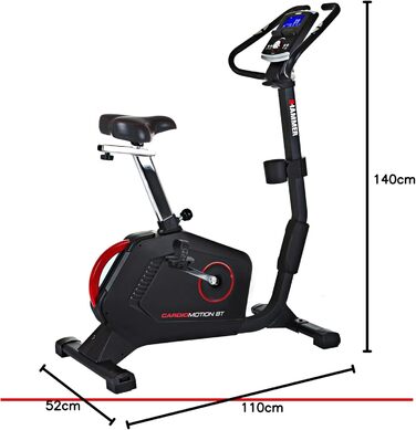 Велотренажер HAMMER Cardio Motion BT для дому, з Bluetooth, тихий, зручний сідло, легкий вхід, підходить для літніх, тримач для планшета, 110x52x140 см