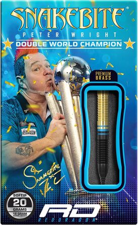 Дротики RED DRAGON Peter Wright Snakebite Brass Softip 20 г, набір для дартсу