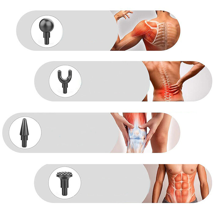 Перкусійний масажер Massage Gun з LCD-дисплеєм, безшумний