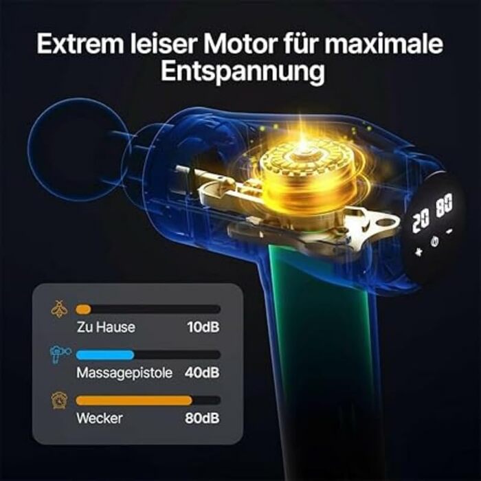 Масажер для м'язів Oryzom з 30 швидкостями: LCD-екран, 10 насадок для шиї, спини та тіла (Чорний)