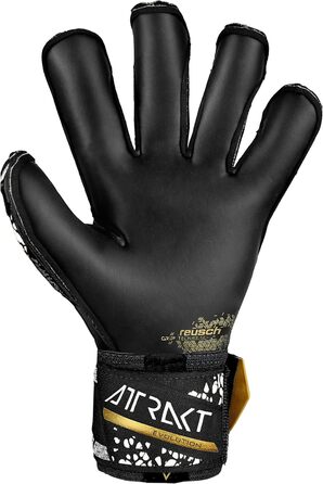 Воротарські рукавички Reusch Attrakt Gold X Evolution Cut з підтримкою пальців, унісекс, розмір 9.5, чорні-золоті-білі