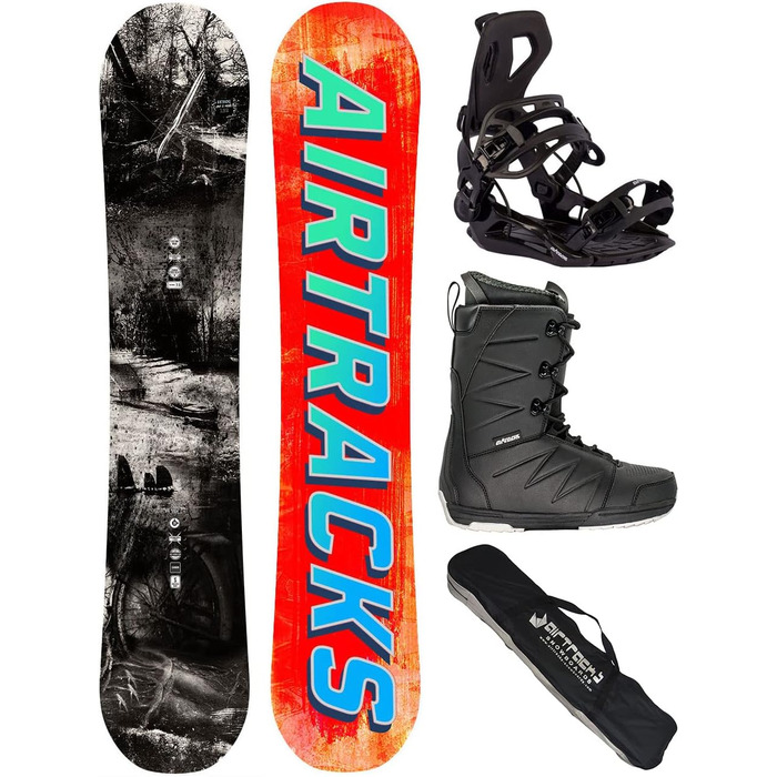 Чоловічий комплект для сноуборду Airtracks Freeride/Freestyle Wide Hybrid Rocker, кріплення Master, черевики Star Black 42, чохол, 152 см