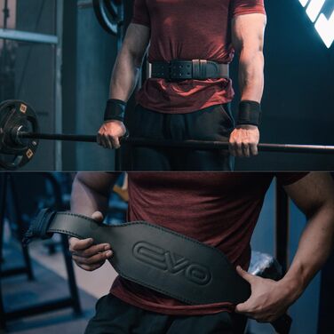 Пояс для важкої атлетики EVO Fitness 4/6/8 дюймів для чоловіків та жінок. З підкладкою для підтримки попереку, з ременями для зап'ястя. Для тренувань з гирями, підтягувань, віджимань. Чорний.