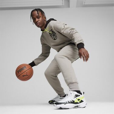 Кросівки баскетбольні PUMA Unisex Genetics 47 EU White Electric Lime