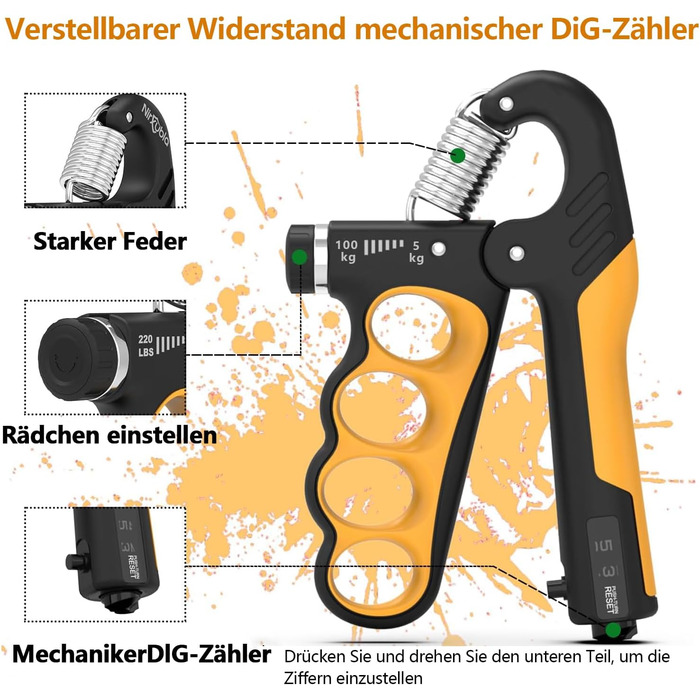 Набір для тренування Griffkraft (5 шт.): ергономічний тренажер зап'ястя, тренажер сили рук та пальців. Для спортсменів та реабілітації рук