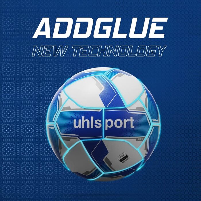 Футбольний м'яч Uhlsport Attack ADDGLUE, тренувальний, біло-синій, розмір 4, FIFA Basic