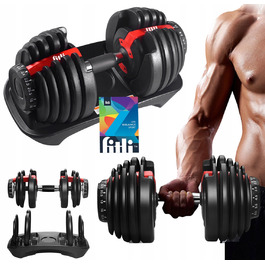 Регульовані обгумовані гантелі Fitli 1 x 24 кг