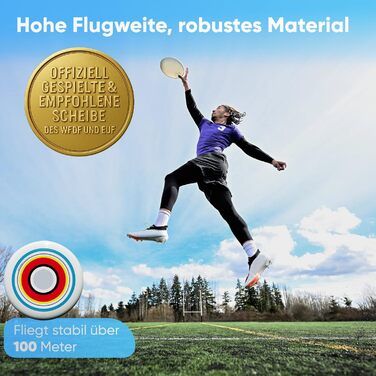 Фрісбі Eurodisc Ultimate Profi Disc 4.1 Summer 175g – професійний диск для тренувань та змагань, стабільний політ >100м, екологічні матеріали