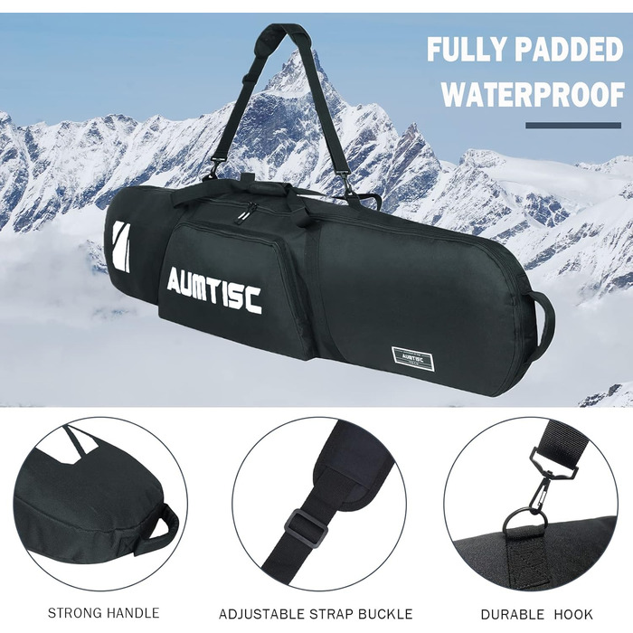 Чохол для сноуборду AUMTISC: захисний мішок для сноуборду, сумка для сноуборду, мішок для лиж, туристичне спорядження, сноуборд, лижі, багаж, 155 см