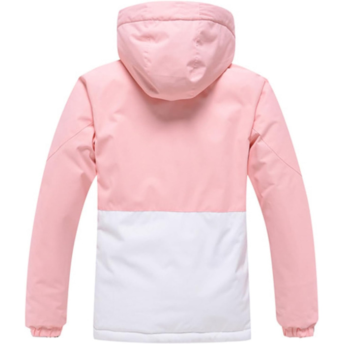 WOWULOVELY Жіночий зимовий костюм для катання на лижах, водовідштовхуючий, вітрозахисний, комплект куртки та штанів, ізольований сноубордний костюм, білий (XL, рожевий)