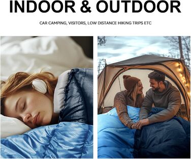 Спальний мішок для дорослих у холодну погоду, водонепроникний, легкий, 1,8 кг, темно-синій