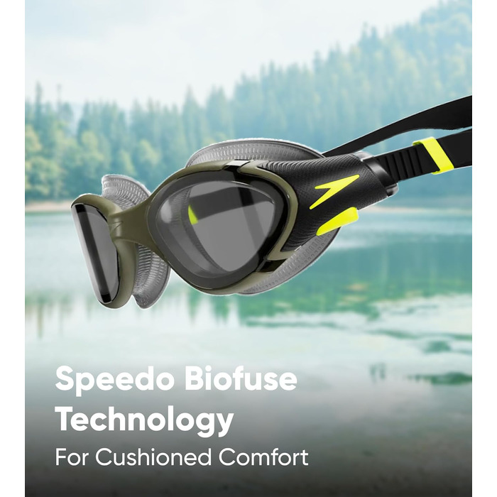Унісекс плавальні окуляри Speedo Biofuse 2.0, димчасті, універсальний розмір, олива/чорний