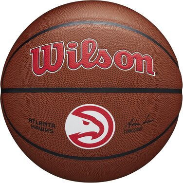 Баскетбольний м'яч Wilson TEAM ALLIANCE Atlanta Hawks, розмір 7, для залу та вулиці, синтетична шкіра