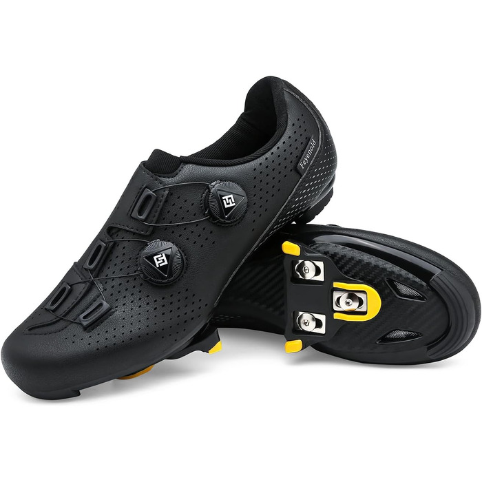 Велотуфлі чоловічі/жіночі для велоспорту, сумісні з SPD-SL, SPD/Look KEO, чорні (42 EU)