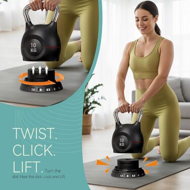 Кетлбел регульований 7-в-1, 10 кг, для дому, чорний | Набір гантелей-кетлбелів для фітнесу | Спортивне обладнання для дому