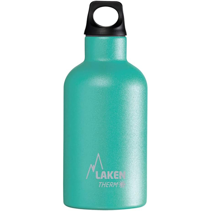 Термос-пляшка Laken Thermo Futura з нержавіючої сталі, 0.35 л, вузька шийка, бірюзова, ізотермічна