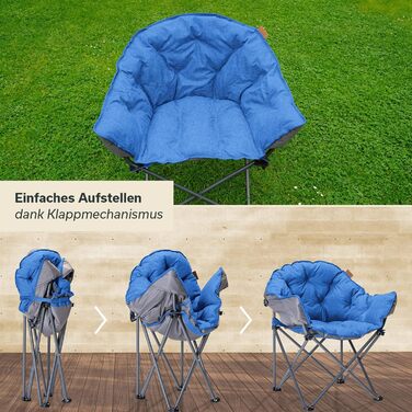 Крісло для кемпінгу Skandika Moonchair XL/Mala: зручне складане крісло з мішком для перенесення | Міцний сталевий каркас | Для дому та відпочинку на природі (Garten, Balkon, Reisen)