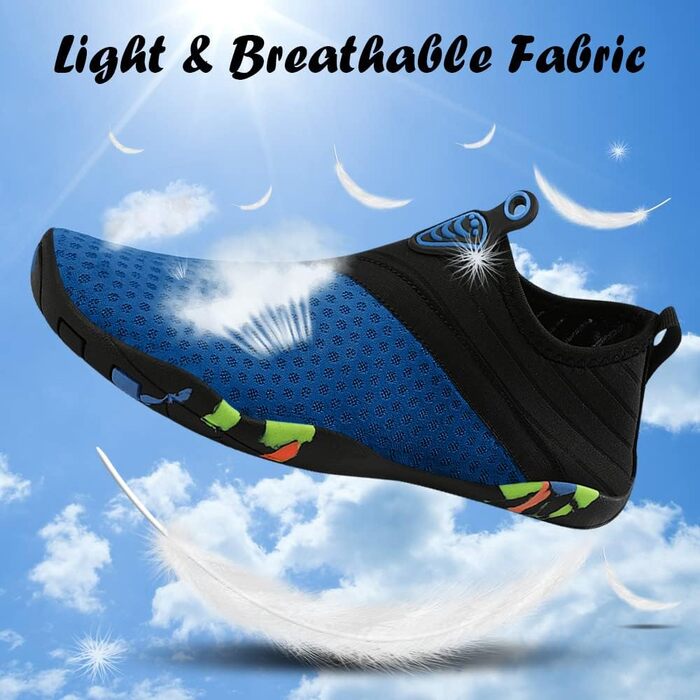 Чоловічі та жіночі аквашузи для плавання та відпочинку на воді, швидко сохнуть, дихаючі, не слизькі, зелені (45 EU, 428 Blue)