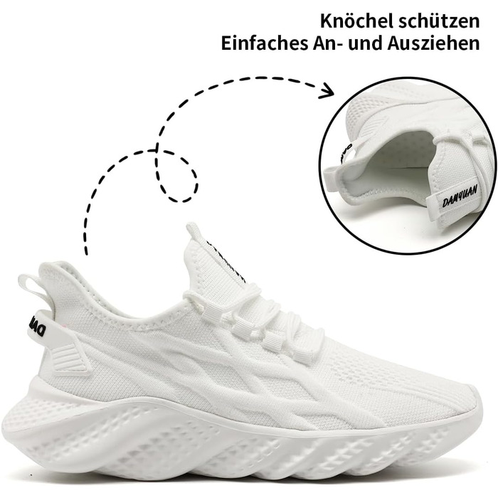 Чоловічі спортивні кросівки для бігу, тенісу, тренувань та повсякденного носіння (46 EU, білий)