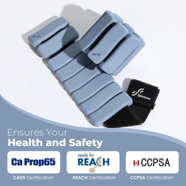 Набір обтяжувачів для рук та ніг Sportneer (2 шт по 0.5 кг), регульовані манжети для фітнесу, бігу та аеробіки, Misty Blue