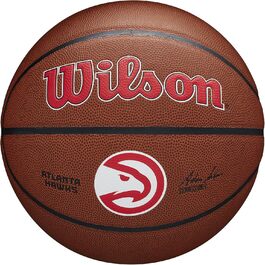 Баскетбольний м'яч Wilson TEAM ALLIANCE Atlanta Hawks, розмір 7, для залу та вулиці, синтетична шкіра