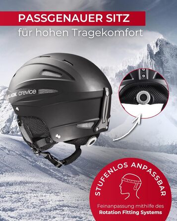 Шолом для сноуборду BLACK CREVICE Ichgl: дихаючий, регульований, для чоловіків та жінок. Розміри: L (59-60 см), чорний та білий.