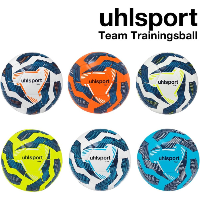 М'ячі для футболу Uhlsport Team - тренувальні м'ячі для команди, дитячі та дорослі, розміри 3, 4, 5, білі/темно-сині/блакитні