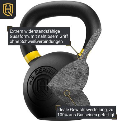 Гиря HQ Germany 14 кг, суцільнолита, порошкове покриття, набір стартовий, ±2% вага