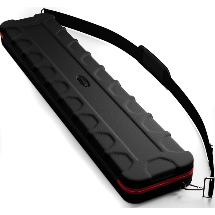 Чохол для більярдних київ Casemaster Parallax Guard 2x2, на 2 цілі киї (2 butts/2 shafts), міцний поліестер 600D Oxford, чорний з червоним
