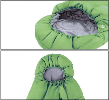 Спальний мішок KingCamp Oasis 250 - літній, для кемпінгу та відпочинку на природі, зелений, довжиною 2.2м, шириною 2.2м, температура комфорту -3°C