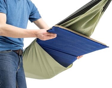 Гамак Amazonas Ultra-Light Silk Traveller Thermo 275x140 см, зелений, до 200 кг - надлегкий шовковий гамак для подорожей
