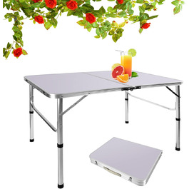 Складаний стіл 60 см, портативний, для кемпінгу та пікніків, садовий, вуличний, з алюмінієвим каркасом та регульованою висотою, 60 x 45 x 25,9 см (Д x Ш x В)