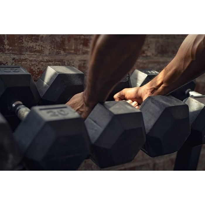 Гантелі Signature Fitness шестигранні, 13,6 кг, кольорові, з гумовим покриттям, набір 2 шт.