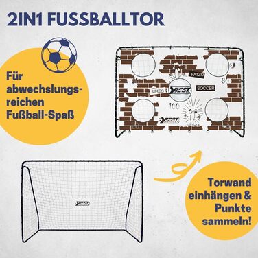 Дитячі футбольні ворота Best Sporting Fatzo 213x152 см з сіткою, мішенню та кілочками, різнокольорові
